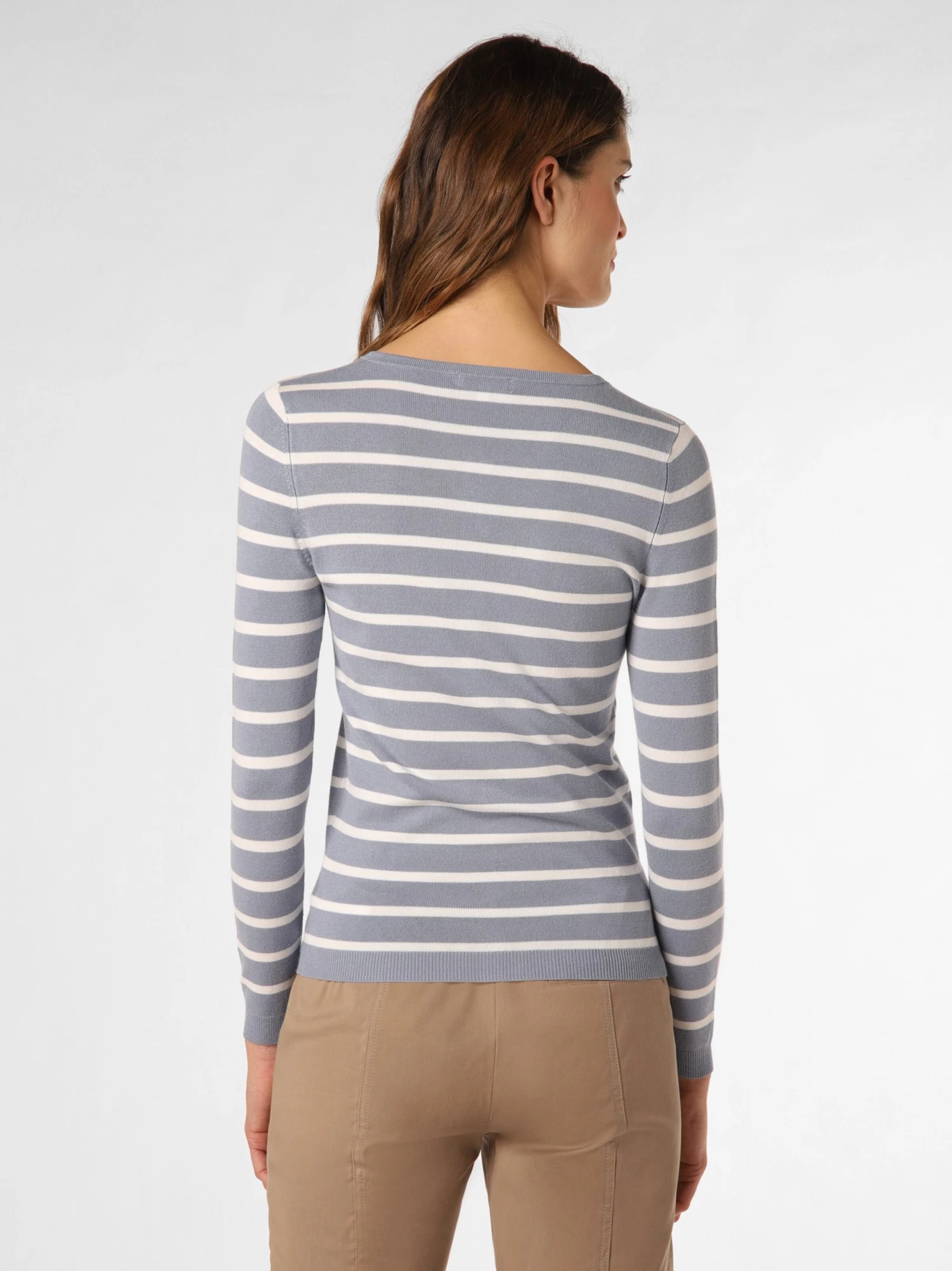 Marie Lund Vesten Gebreid Vest Dames Lichtblauw / Wit - Afbeelding 3