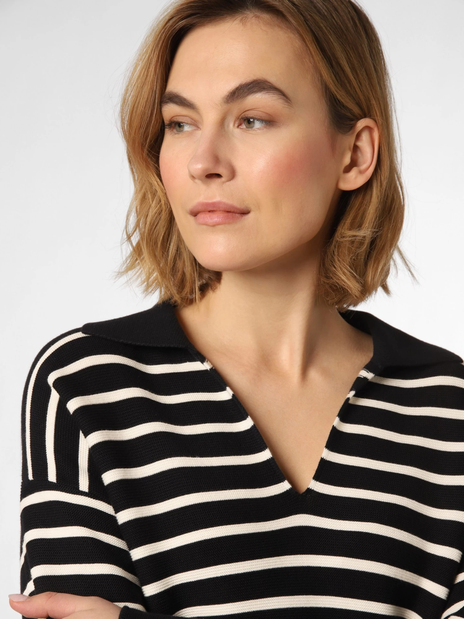 Marie Lund Fijngebreide Truien Trui Dames Marine - Afbeelding 4