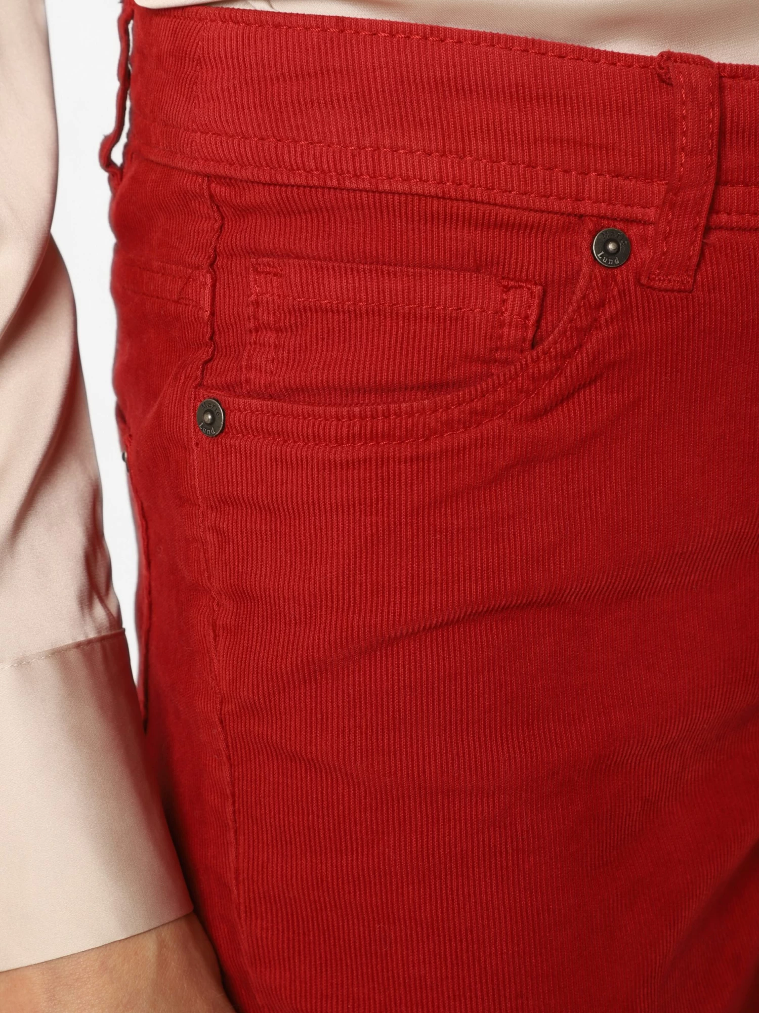 Marie Lund Pantalons Slimfit Broek Dames Rood - Afbeelding 4