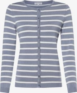 Marie Lund Vesten Gebreid Vest Dames Lichtblauw / Wit