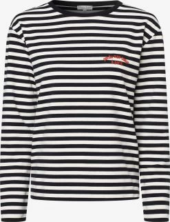 Marie Lund Sweatshirts Sweatshirt Dames Marine / Wit