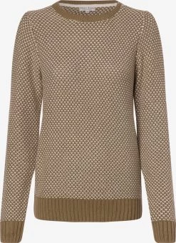 Marie Lund Fijngebreide Truien Trui Dames Riet / Wit