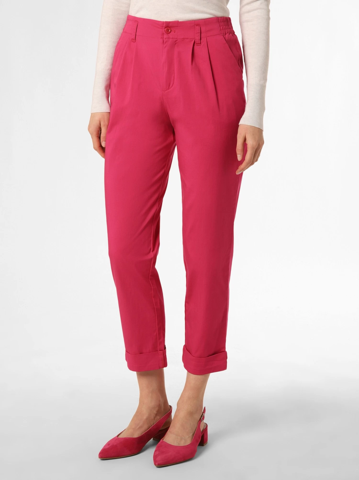 Marie Lund Bandplooibroeken Loosefit Bandplooibroek Dames Pink - Afbeelding 2