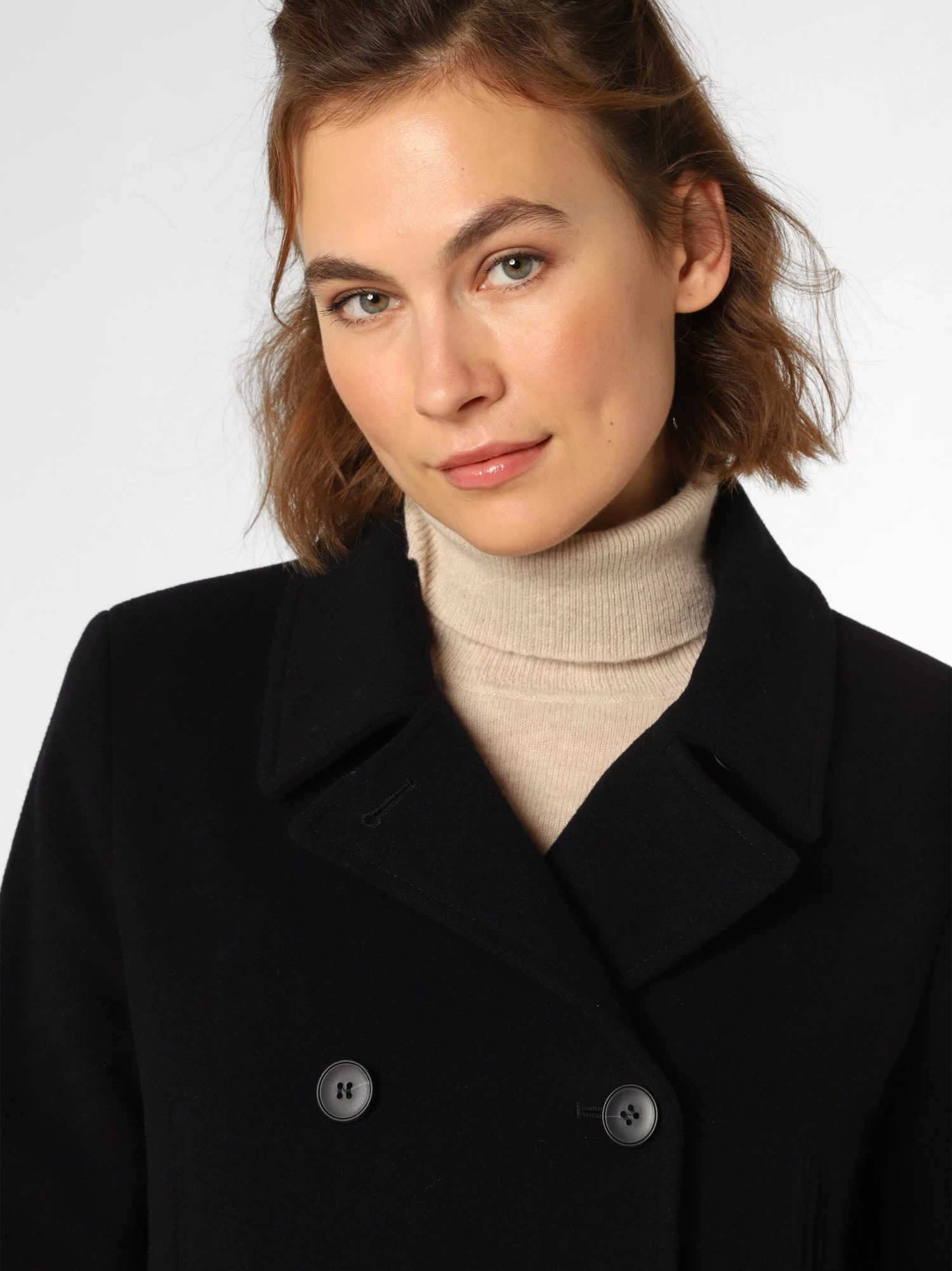 Marie Lund Wollen Mantels Tussenmantel Dames Marine - Afbeelding 4