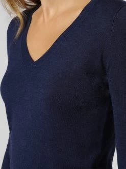 Marie Lund Basic Truien Trui Dames Donkerblauw