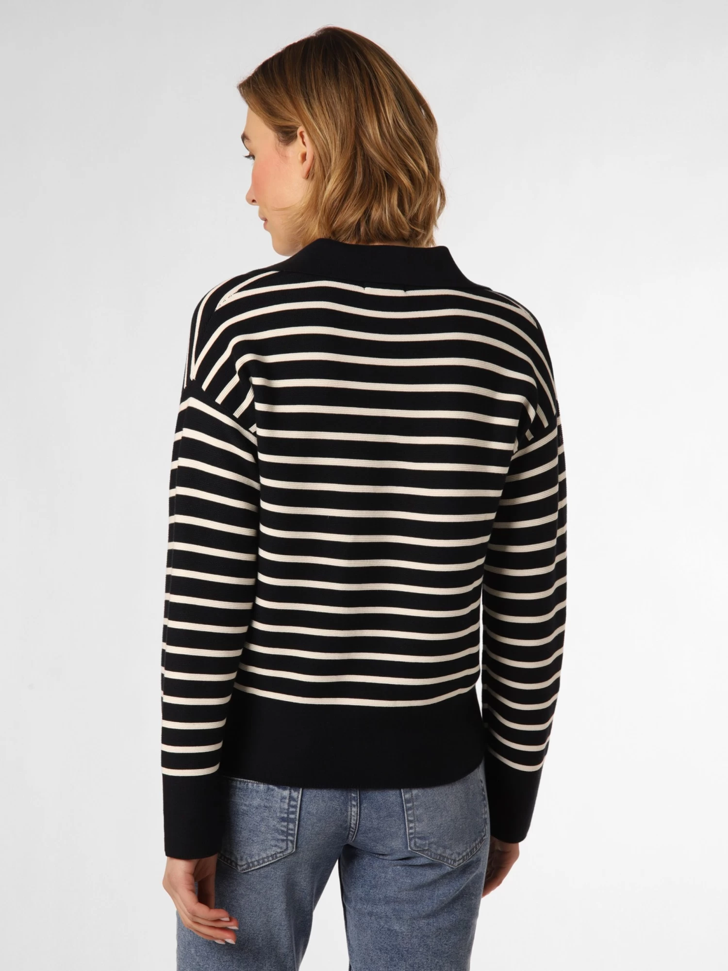 Marie Lund Fijngebreide Truien Trui Dames Marine - Afbeelding 3