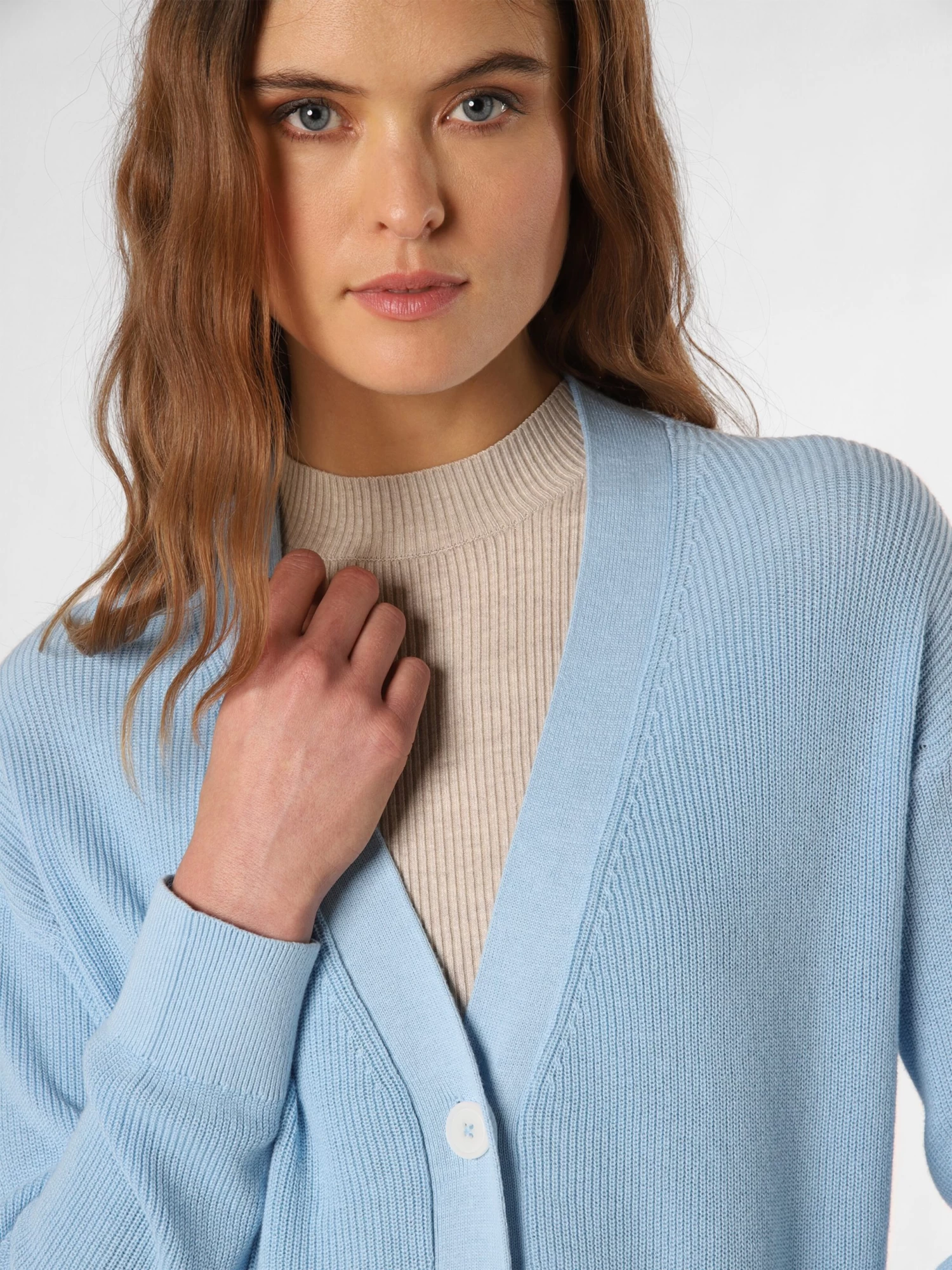 Marie Lund Vesten Gebreid Vest Dames Lichtblauw - Afbeelding 4