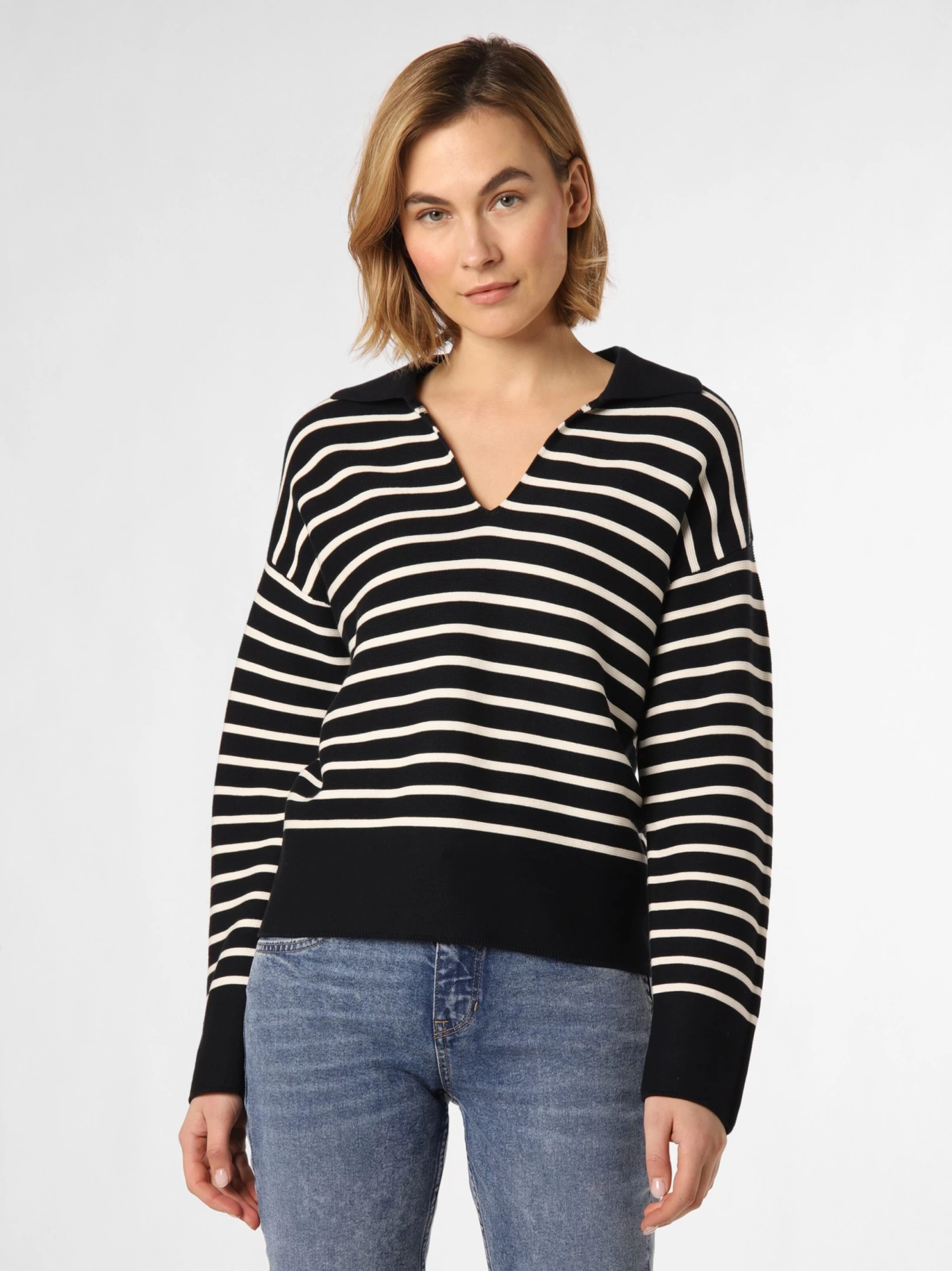 Marie Lund Fijngebreide Truien Trui Dames Marine - Afbeelding 2