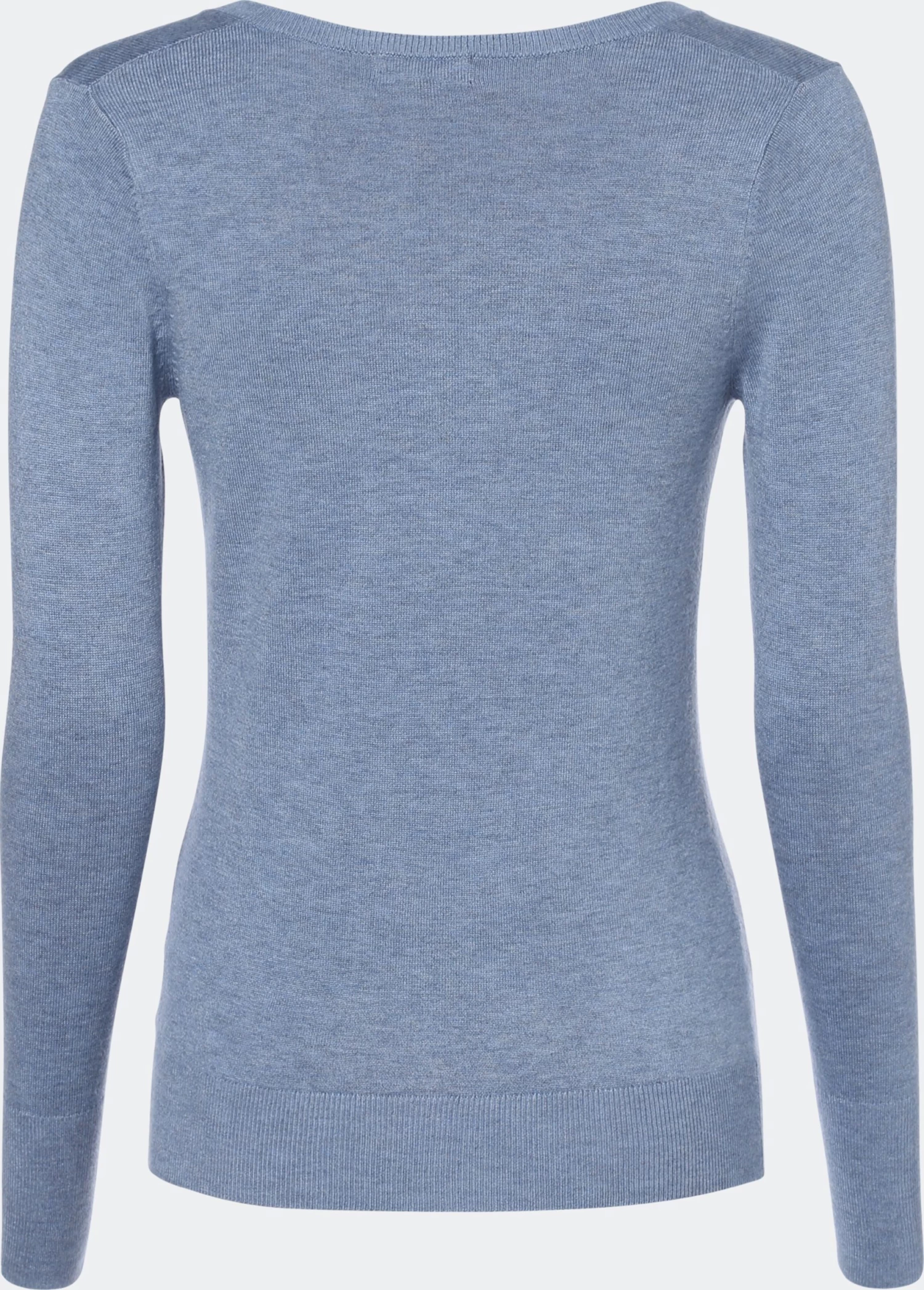 Marie Lund Fijngebreide Truien Trui Dames Smoky Blue - Afbeelding 2