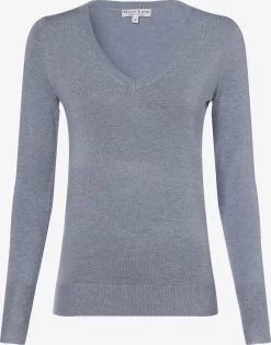 Marie Lund Fijngebreide Truien Trui Dames Duifblauw