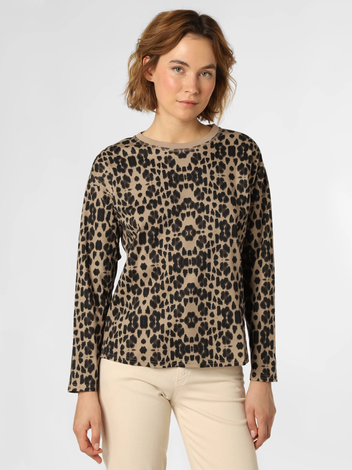 Marie Lund Longsleeves Shirt Dames Beige / Zwart - Afbeelding 2